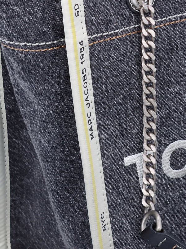 The Denim Chain Medium Black Wash Tote Bag