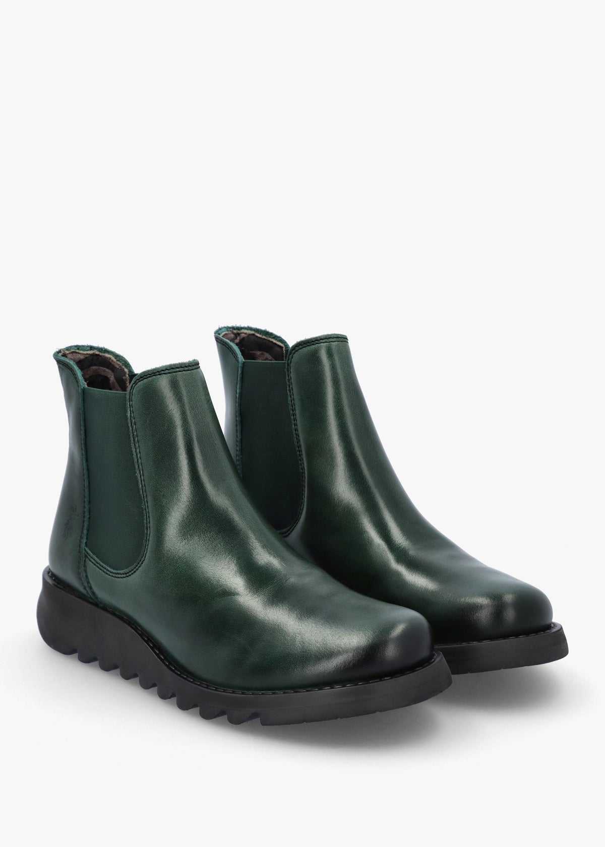 Salv Petrol Rug Leather Wedge Chelsea Boots