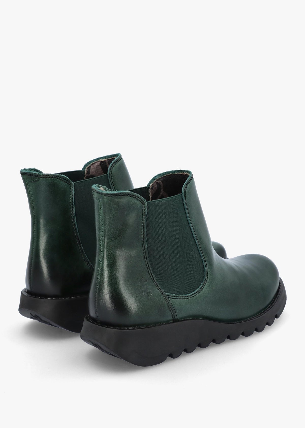Salv Petrol Rug Leather Wedge Chelsea Boots