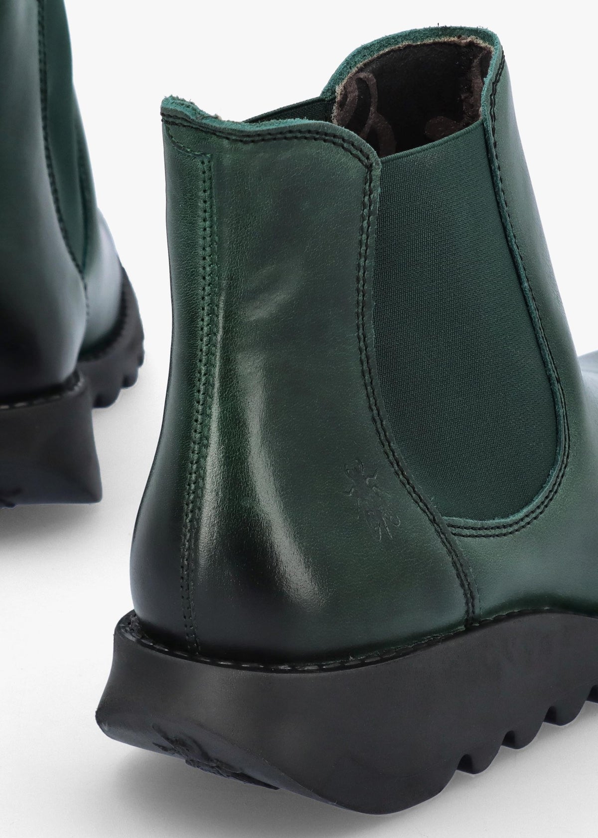 Salv Petrol Rug Leather Wedge Chelsea Boots