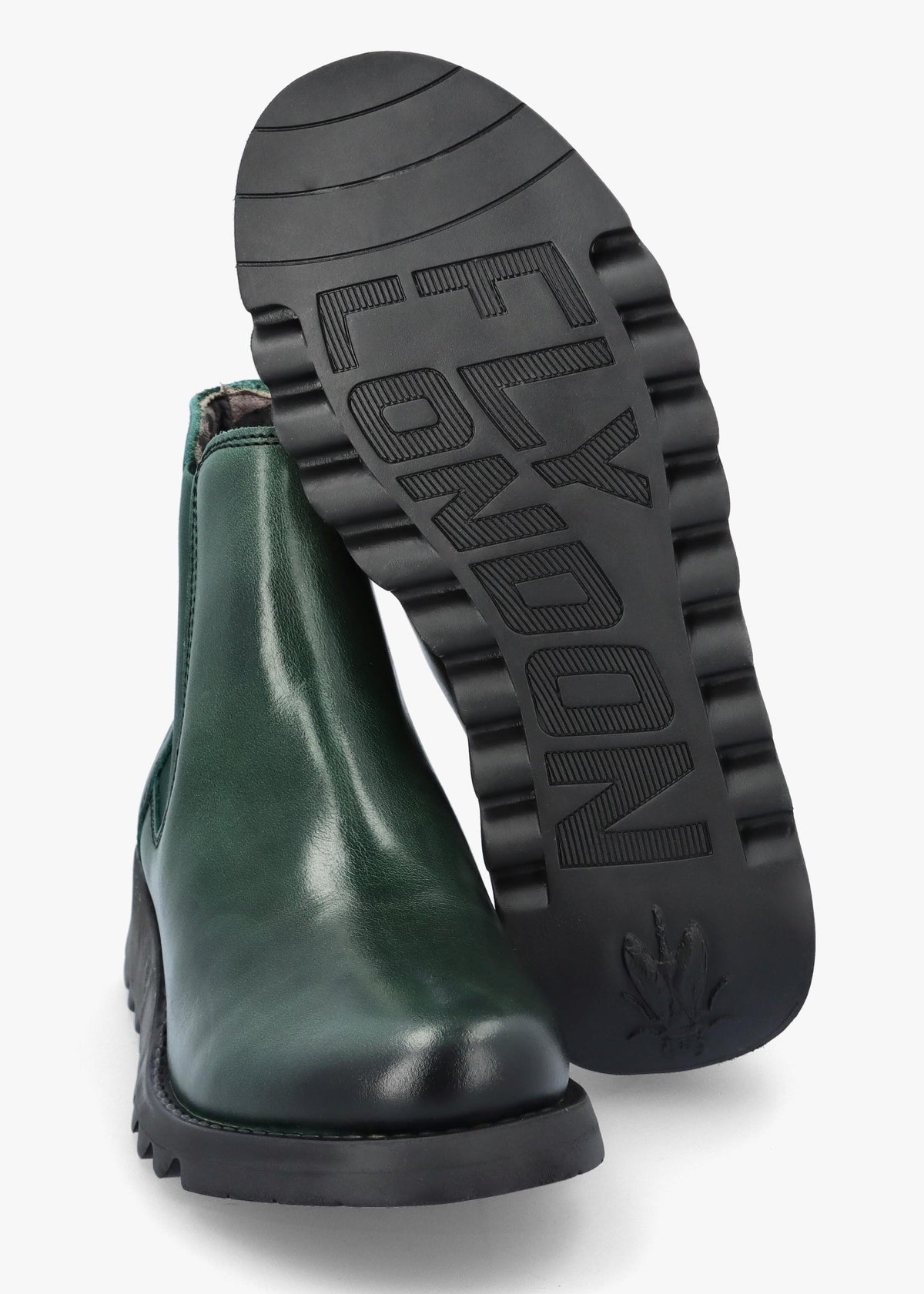 Salv Petrol Rug Leather Wedge Chelsea Boots