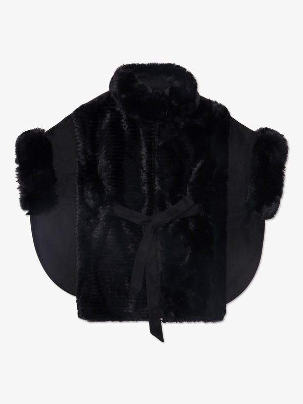 Black Faux Fur Cape