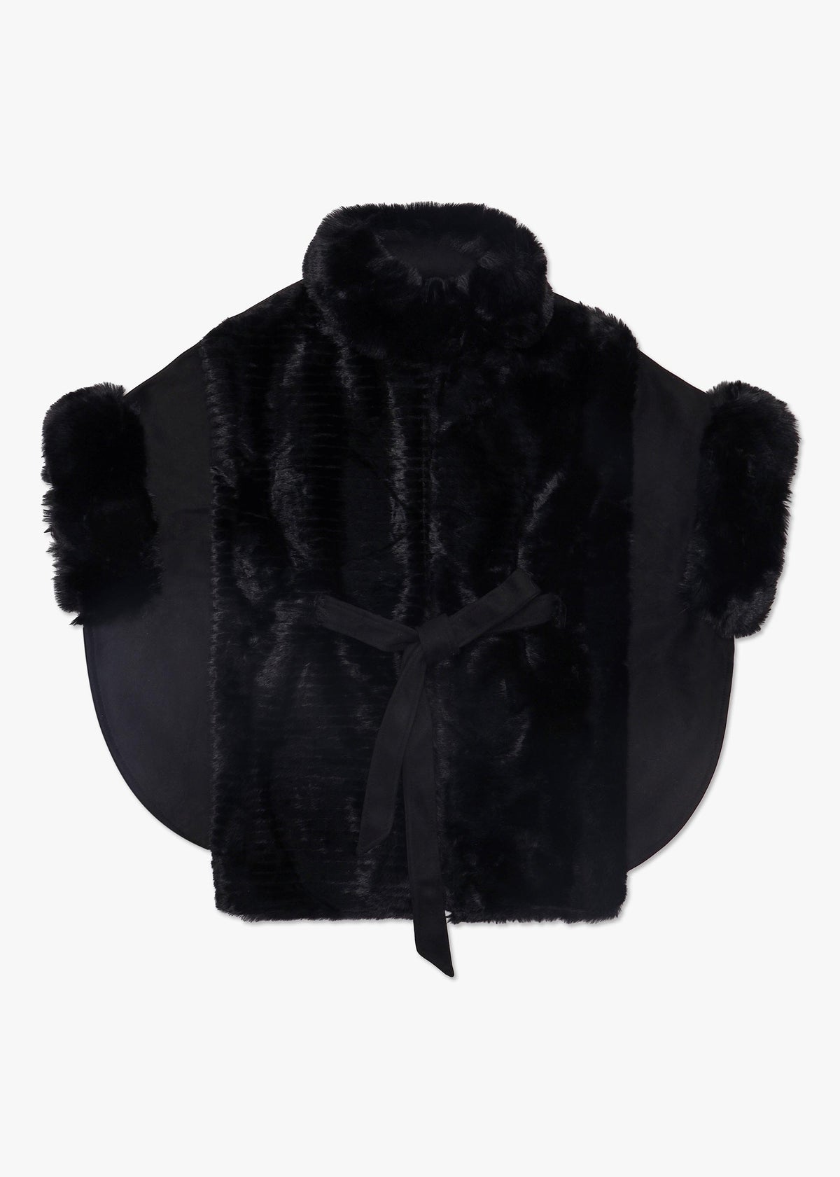 Black Faux Fur Cape