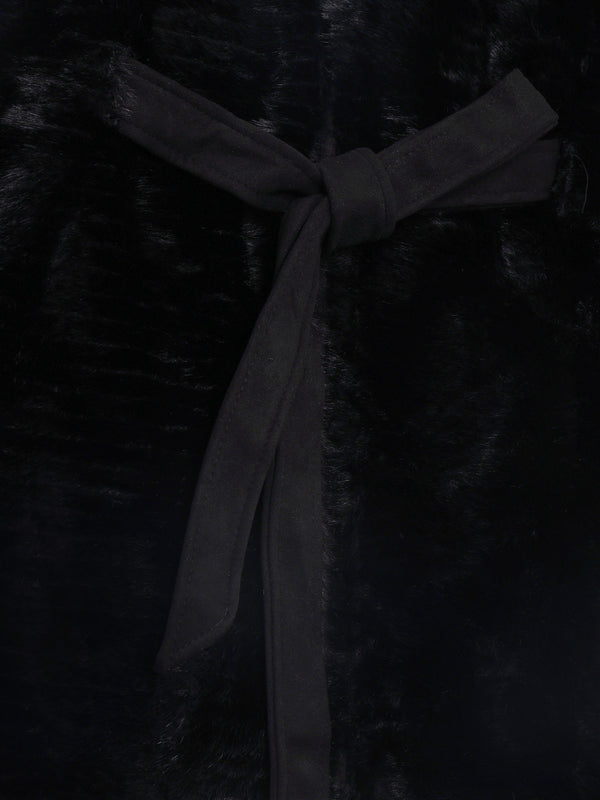 Black Faux Fur Cape