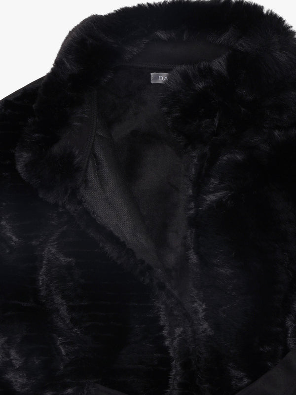 Black Faux Fur Cape