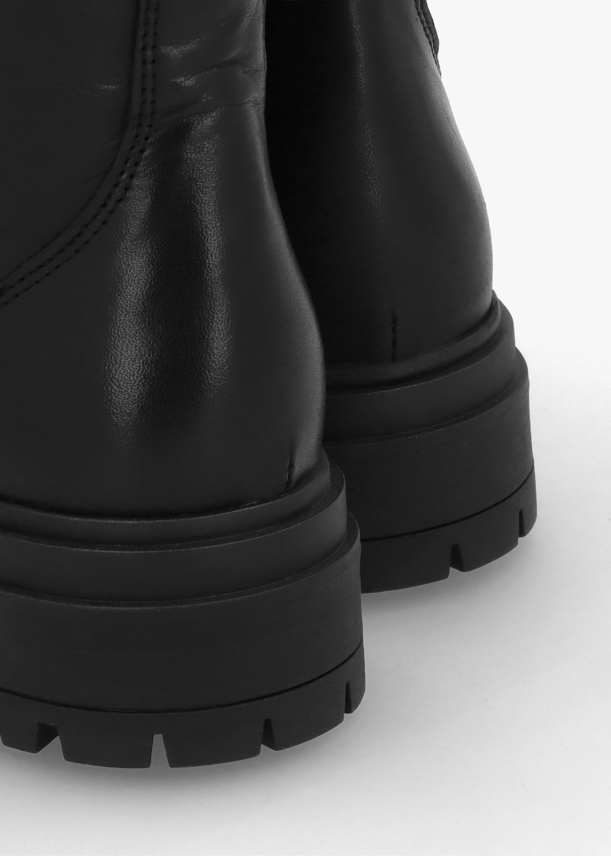 Izippe Black Leather Front Zip Ankle Boots