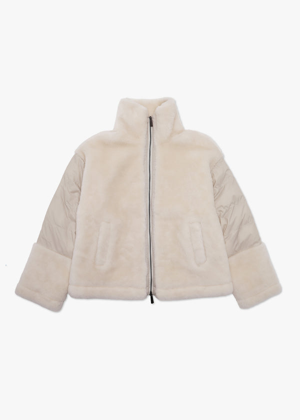 Orma Cream Wool & Nylon Jacket