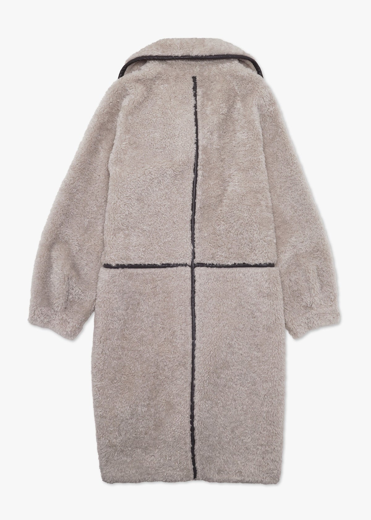 Tilda Beige Shearling Style Longline Coat