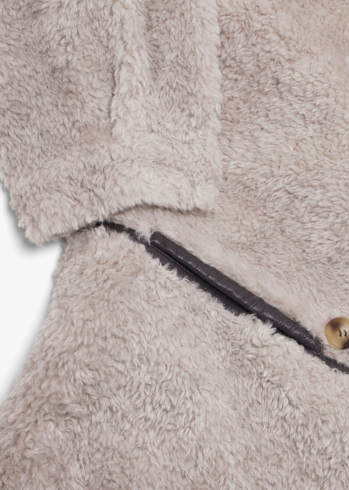 Tilda Beige Shearling Style Longline Coat