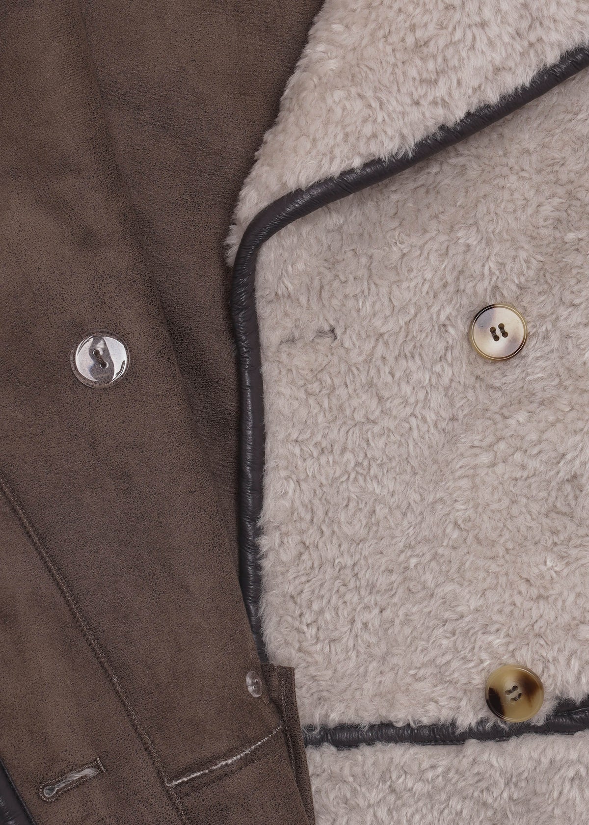 Tilda Beige Shearling Style Longline Coat