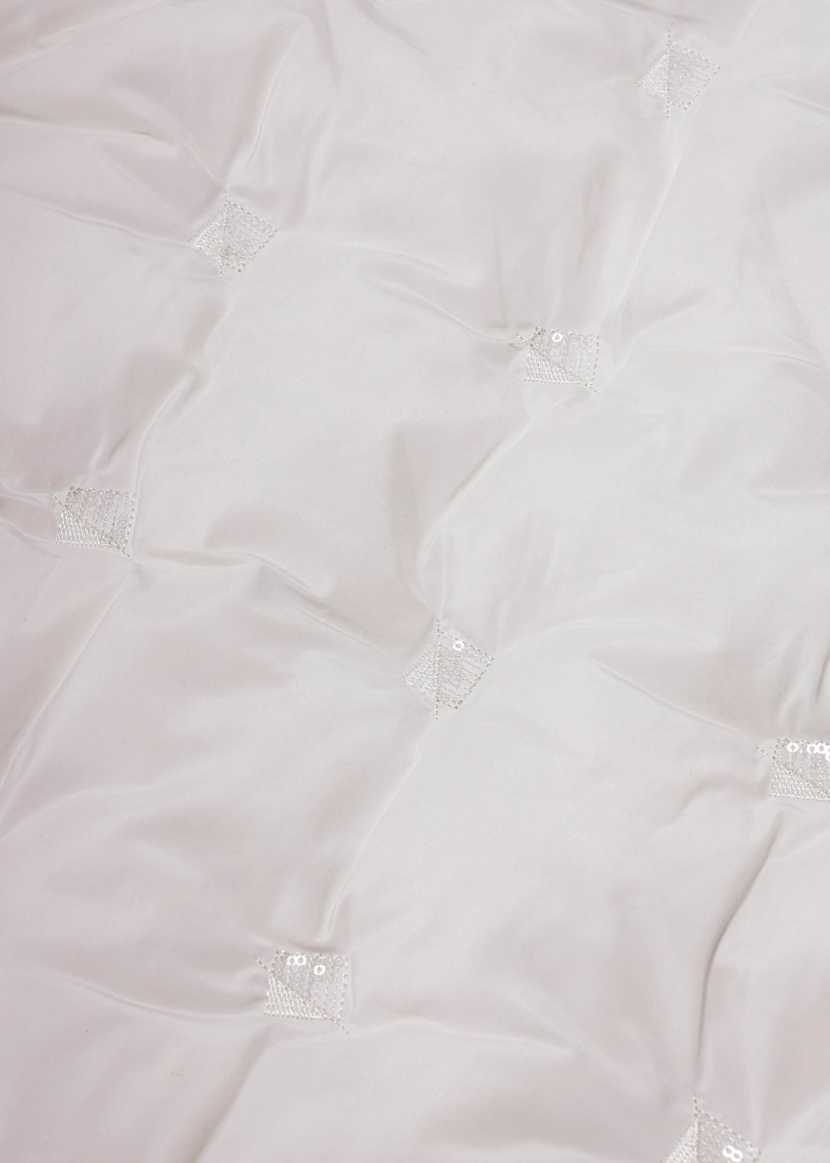 White Quilted Sequin Embellished Gillet
