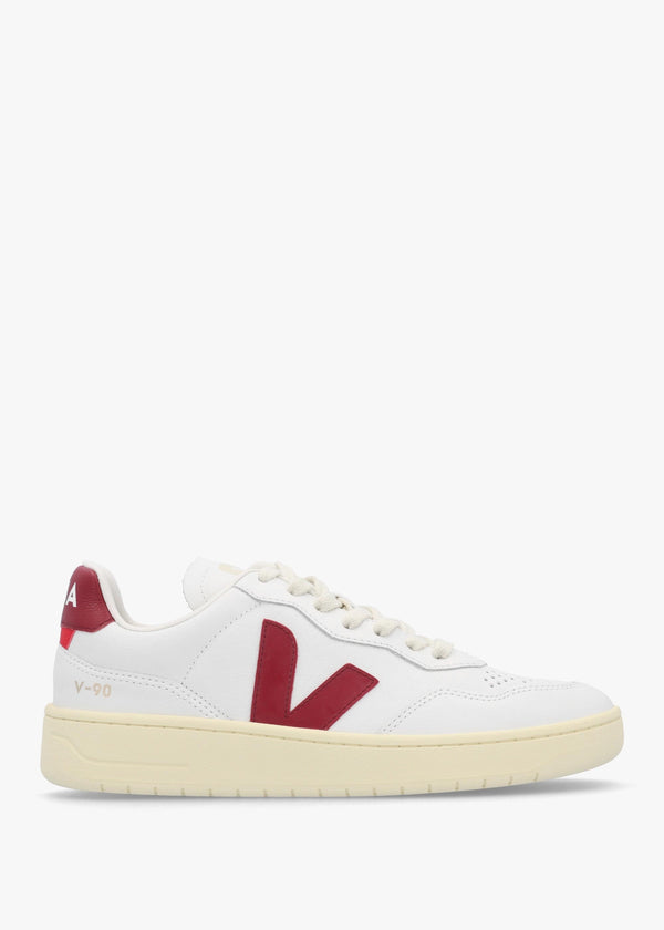 Women's V-90 O.T Leather Extra White Marsala Trainers