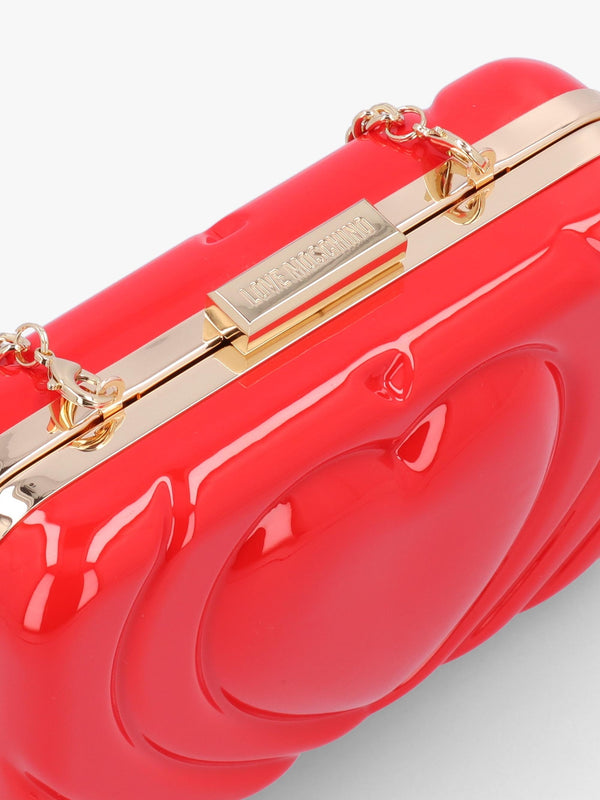 Perspex Heart Rosso Clutch Bag