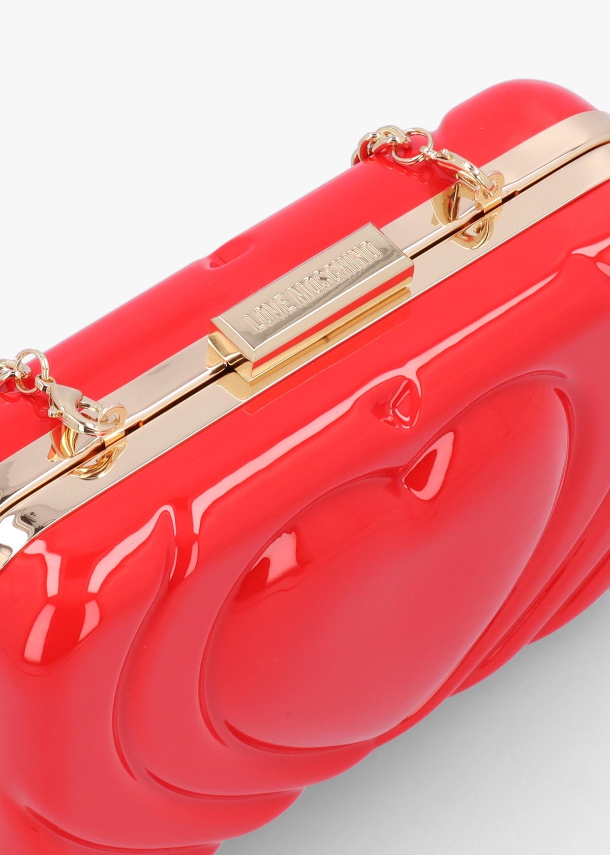Perspex Heart Rosso Clutch Bag