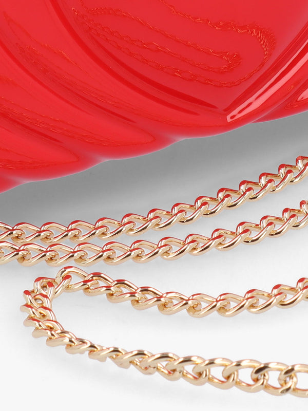 Perspex Heart Rosso Clutch Bag