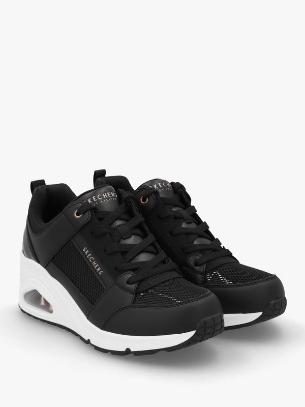 Uno Everything Nice Black Wedge Trainers