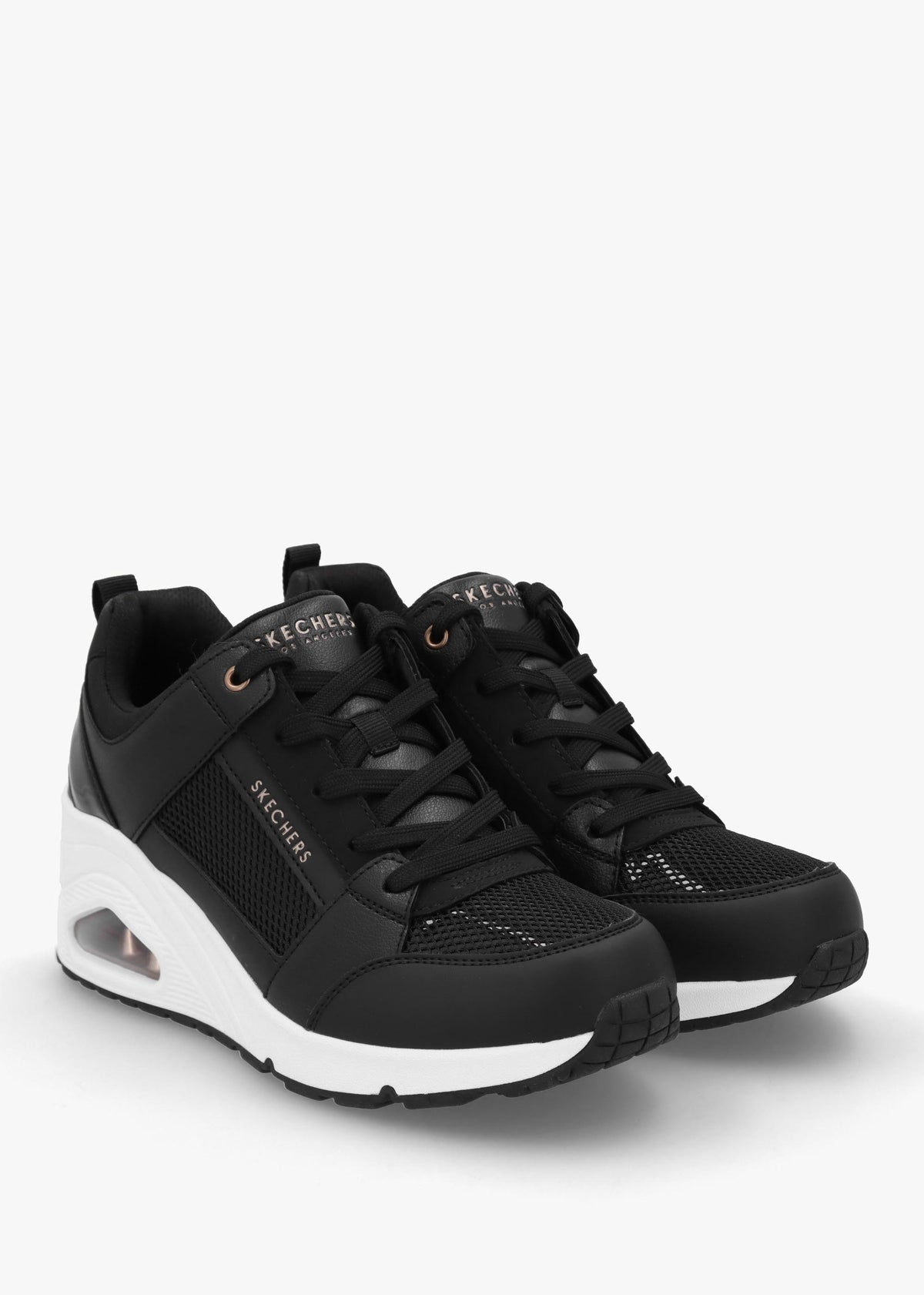 Uno Everything Nice Black Wedge Trainers
