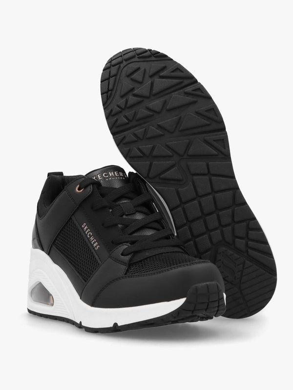 Uno Everything Nice Black Wedge Trainers