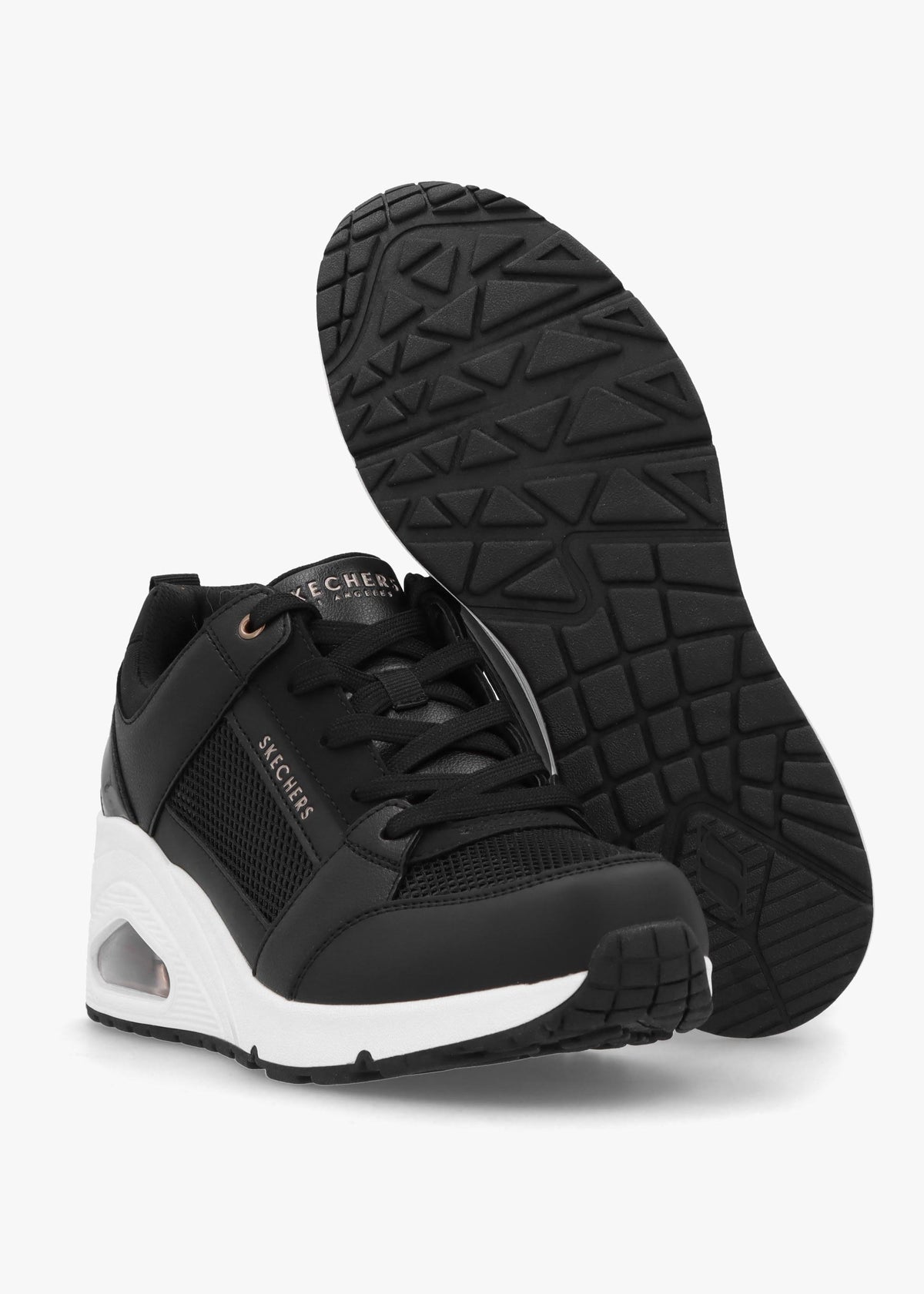Uno Everything Nice Black Wedge Trainers