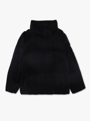 Black Pleated Puffa Jacket