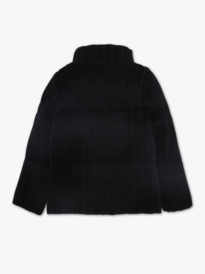 Black Pleated Puffa Jacket