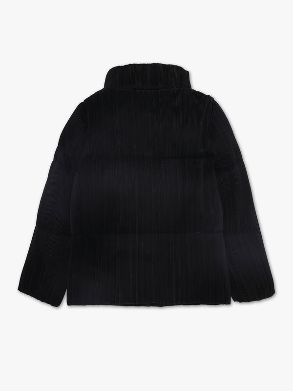 Black Pleated Puffa Jacket