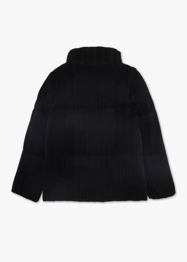 Black Pleated Puffa Jacket