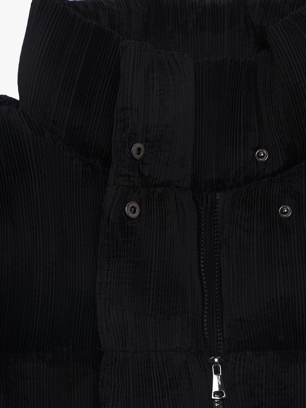 Black Pleated Puffa Jacket