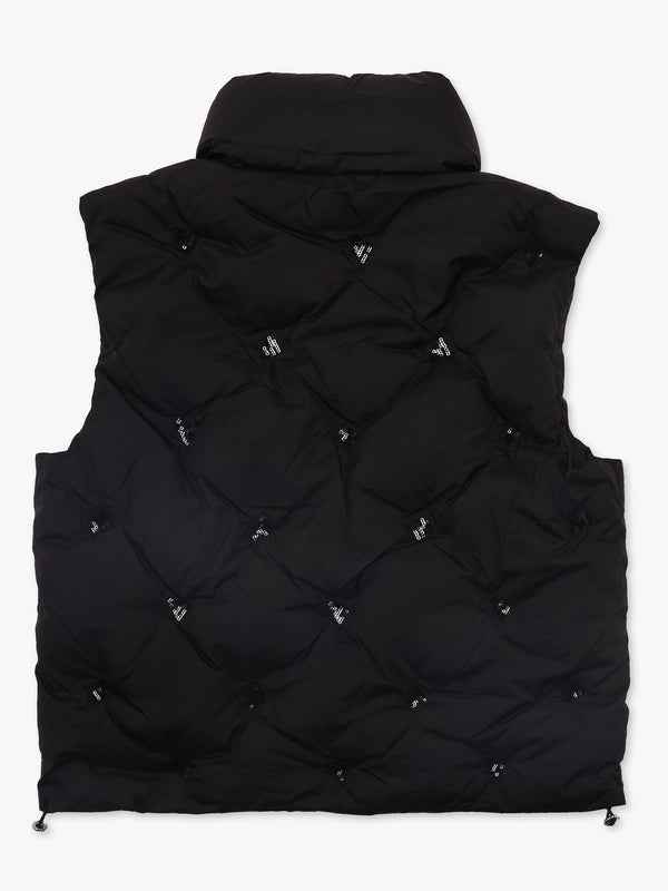 Black Quilted Sequin Embellished Gillet