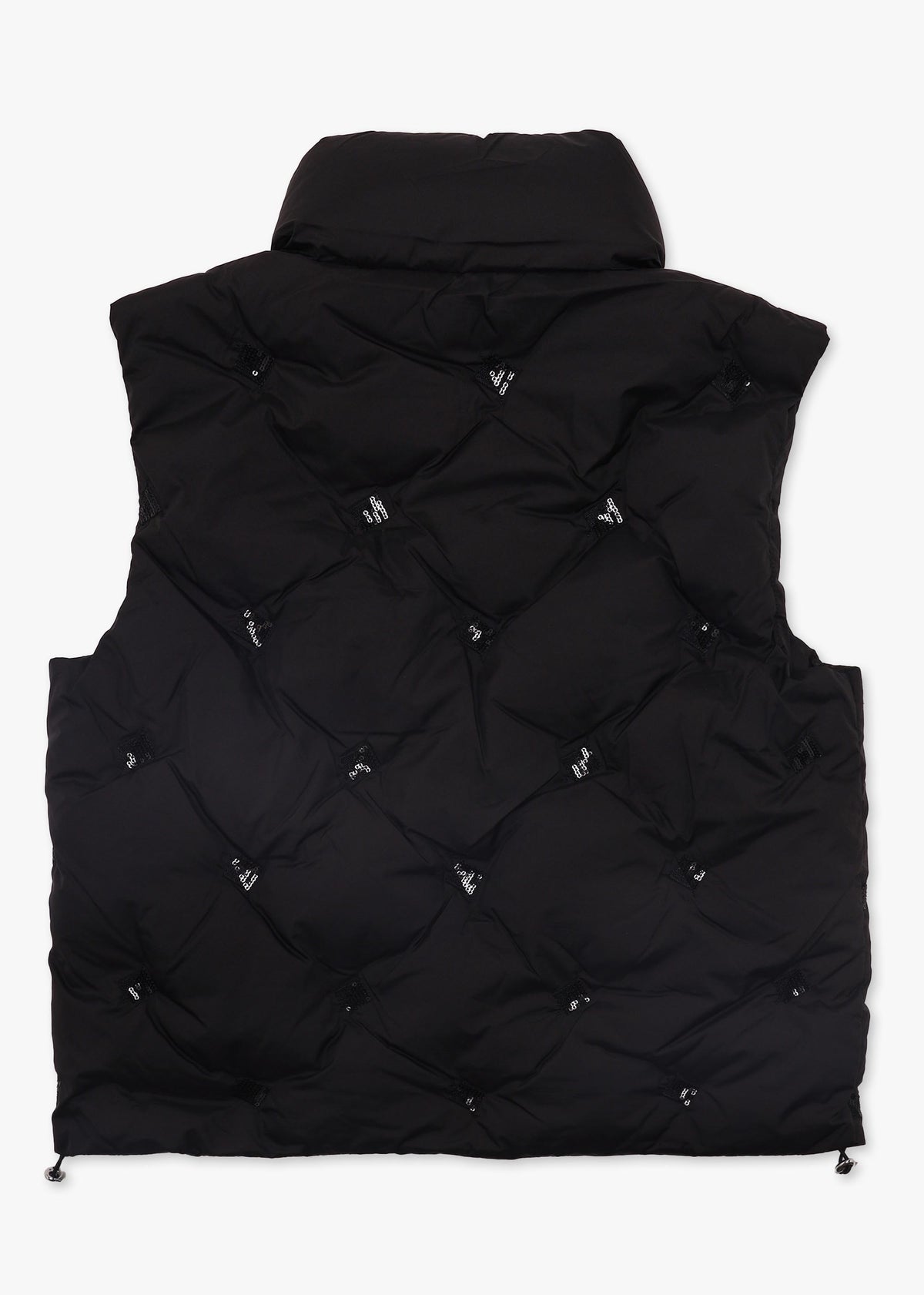 Black Quilted Sequin Embellished Gillet