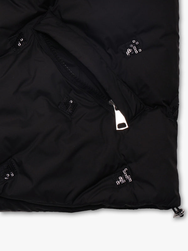 Black Quilted Sequin Embellished Gillet
