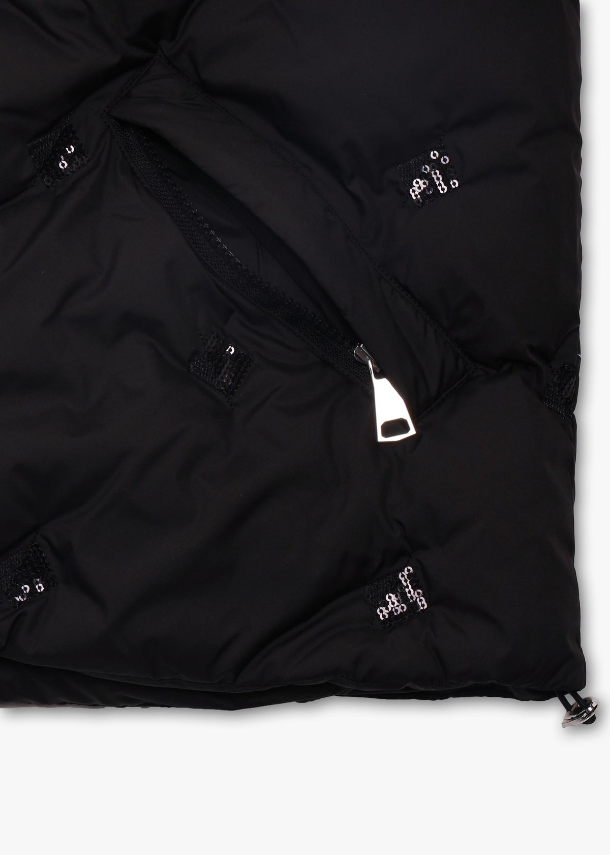 Black Quilted Sequin Embellished Gillet