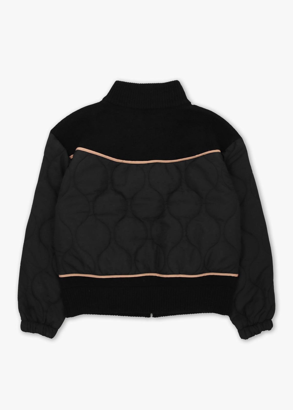 Black Quilted Bomber Jacket