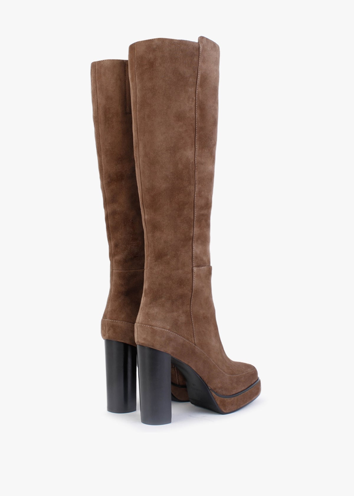 Sippy Tan Suede Platform Knee Boots