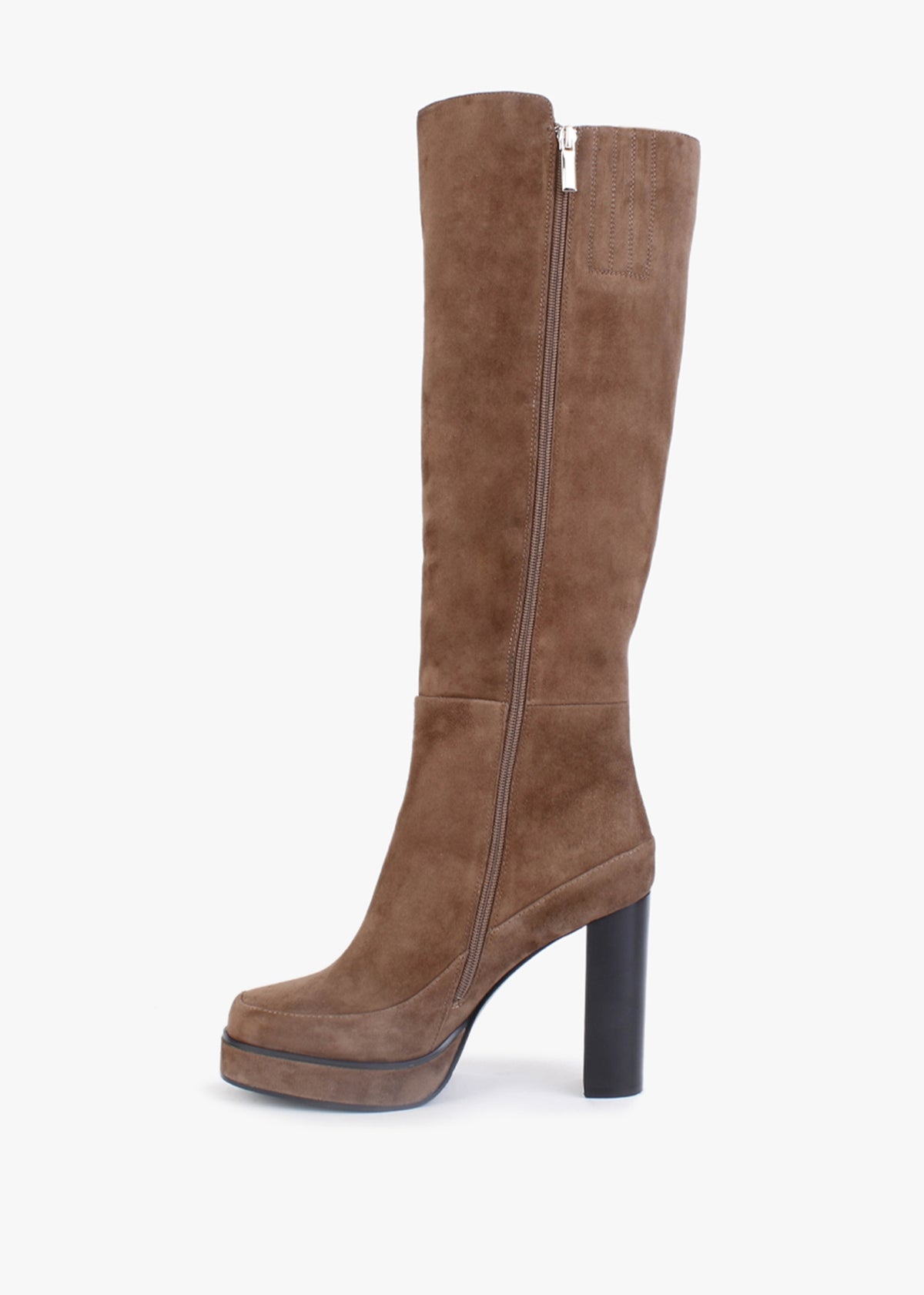 Sippy Tan Suede Platform Knee Boots
