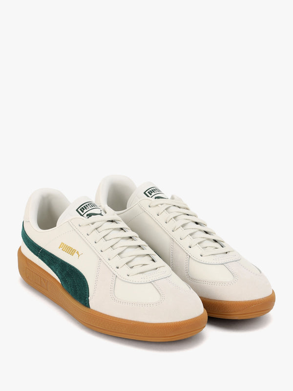 Men’s Army Warm White Dark Myrtle Leather Trainers