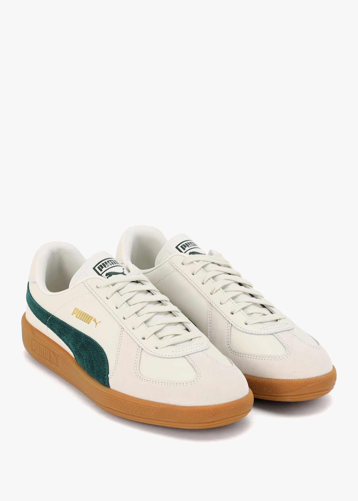Men’s Army Warm White Dark Myrtle Leather Trainers