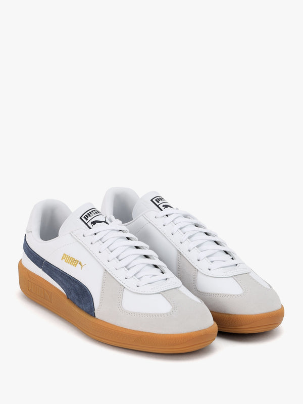Men’s Army White Club Navy Leather Trainers