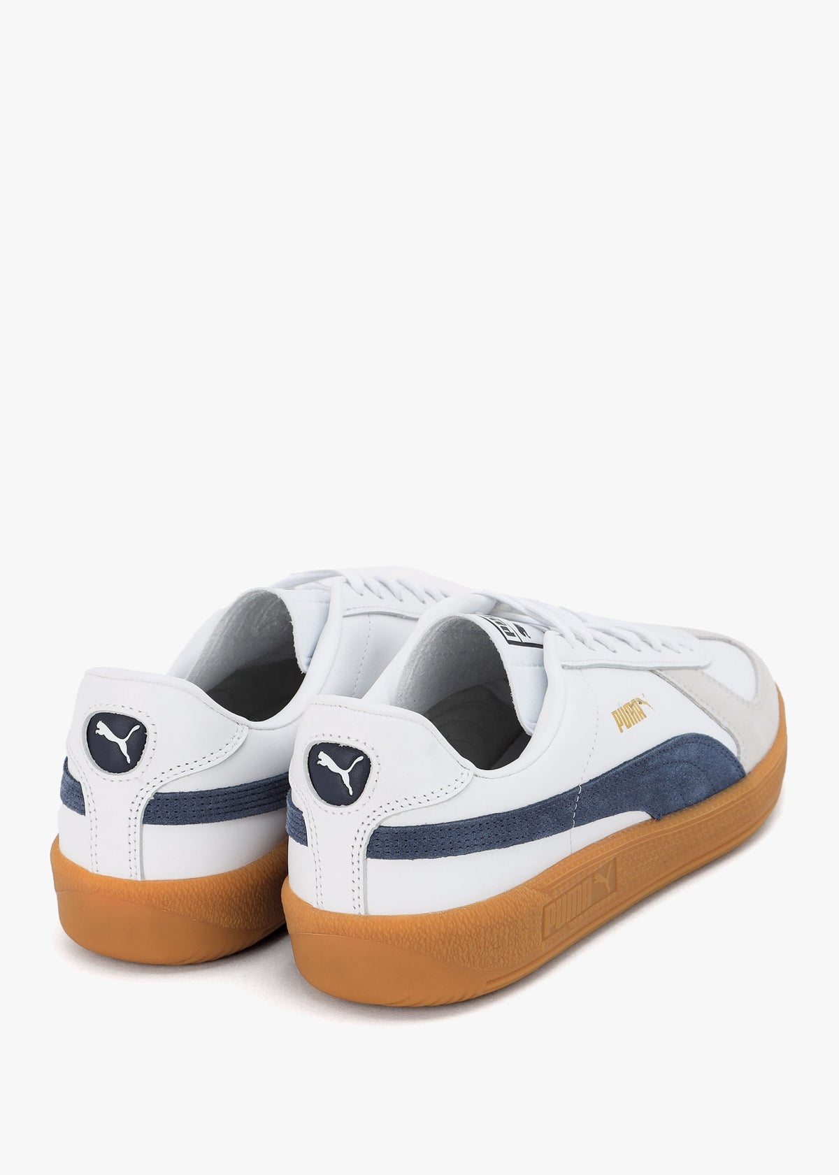 Men’s Army White Club Navy Leather Trainers