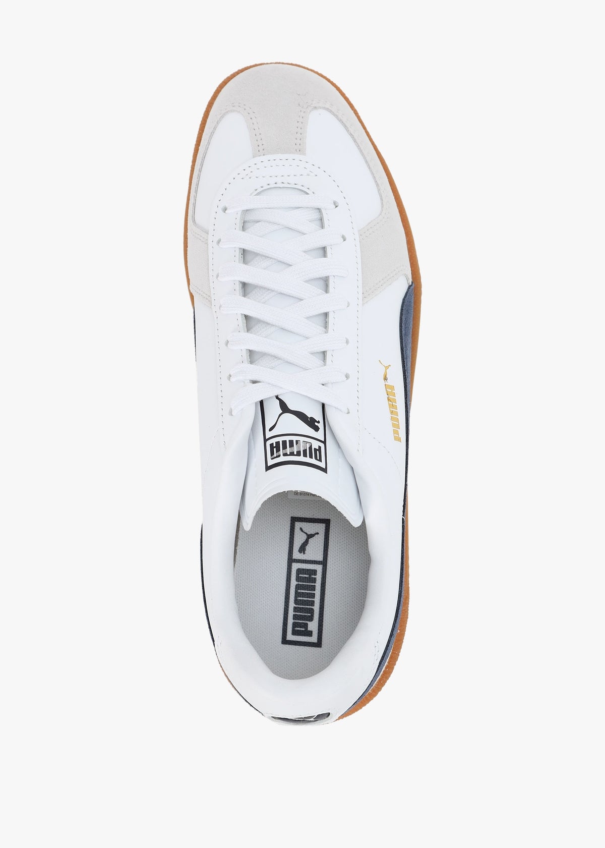 Men’s Army White Club Navy Leather Trainers