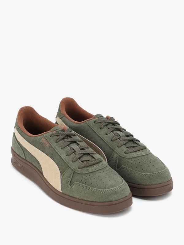 Men’s Indoor Soft Dark Olive Prairie Tan Suede Trainers