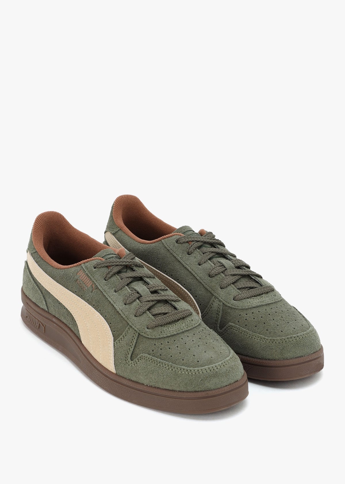 Men’s Indoor Soft Dark Olive Prairie Tan Suede Trainers