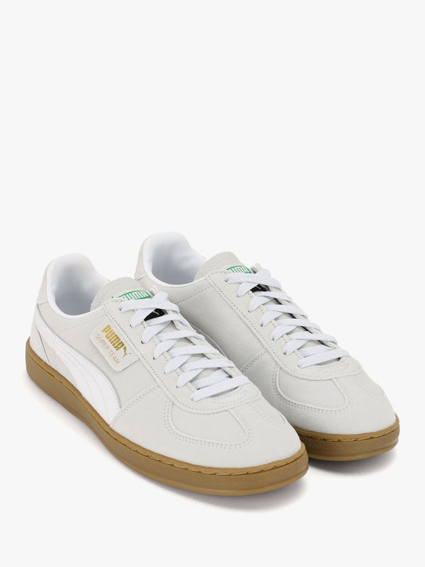 Men's Super Team Silver Mist Puma White Suede Trainers