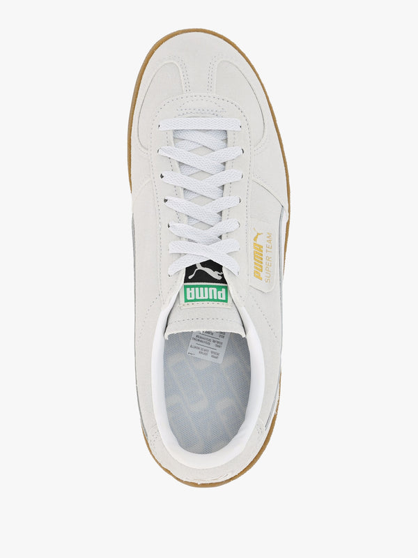 Men's Super Team Silver Mist Puma White Suede Trainers
