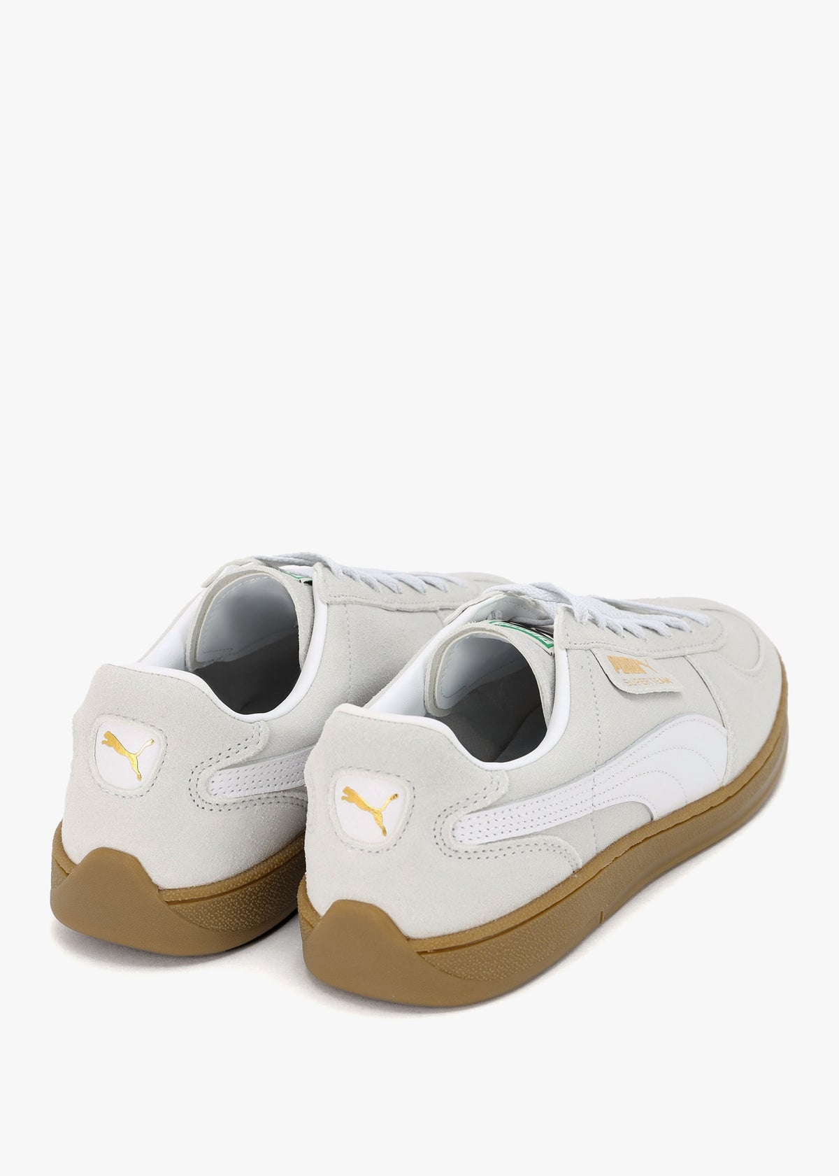 Men's Super Team Silver Mist Puma White Suede Trainers