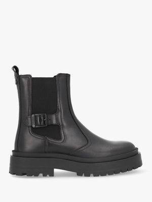 Milla Black Leather Chunky Chelsea Boots