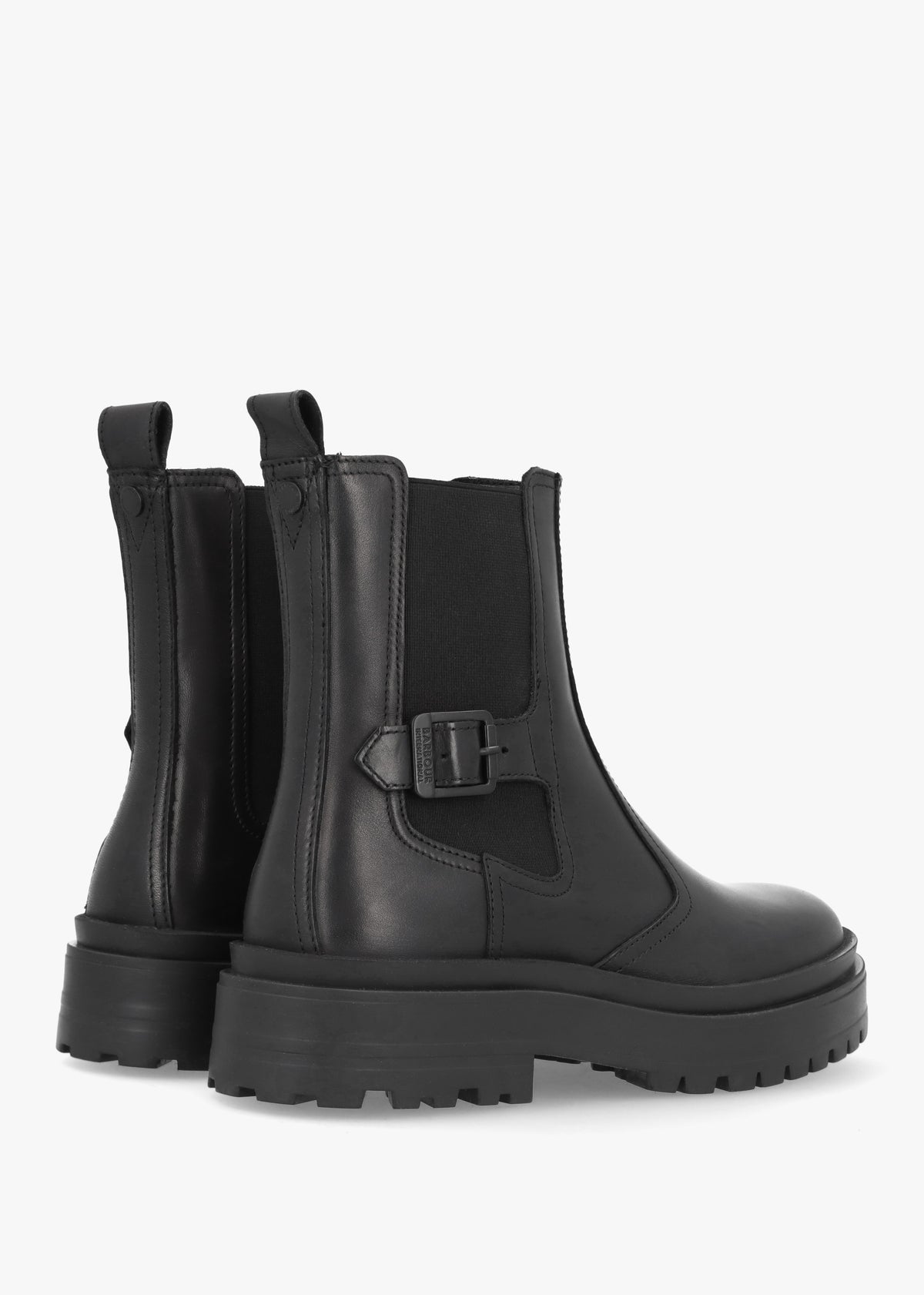Milla Black Leather Chunky Chelsea Boots