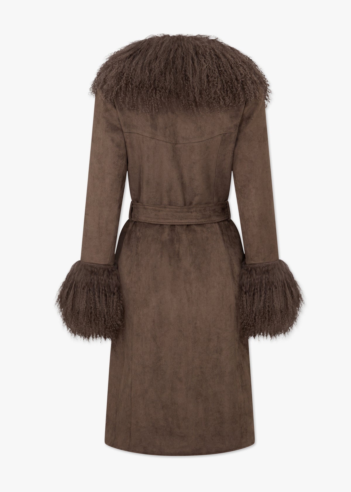 Penny II 70’s Greige Mongolian Lambswool Longline Coat