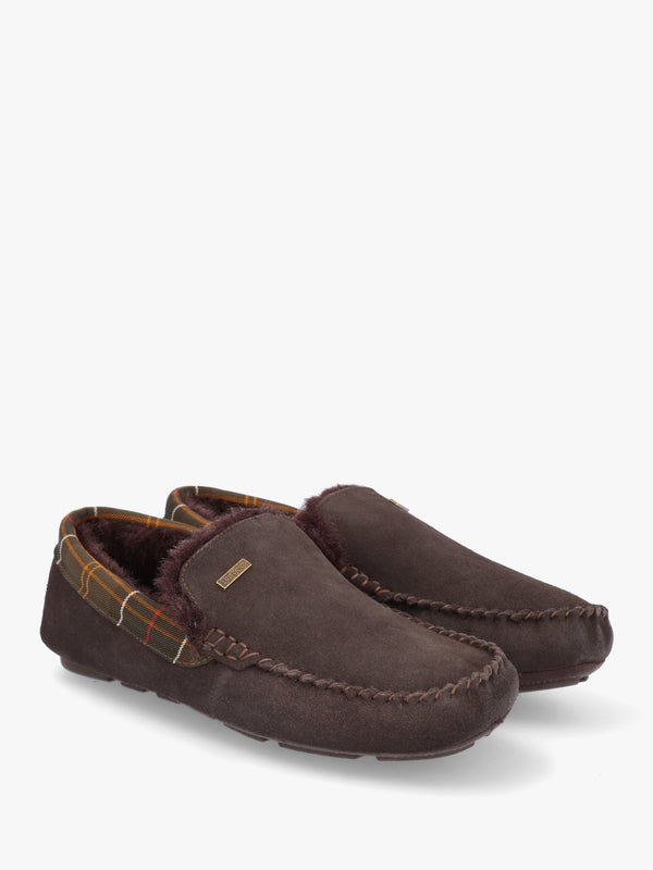 Men's Montry Brown Suede Moccasin Slippers