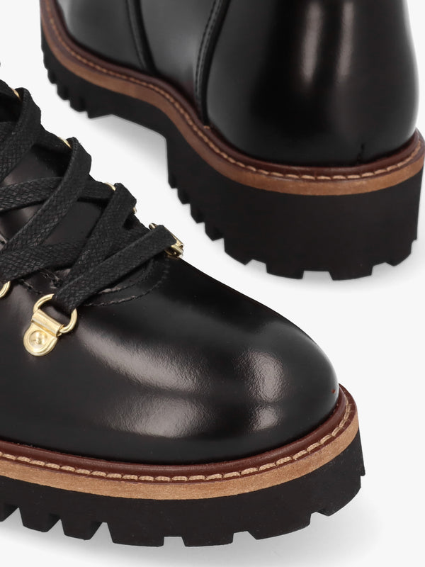 Blake Black Leather Hiker Boots